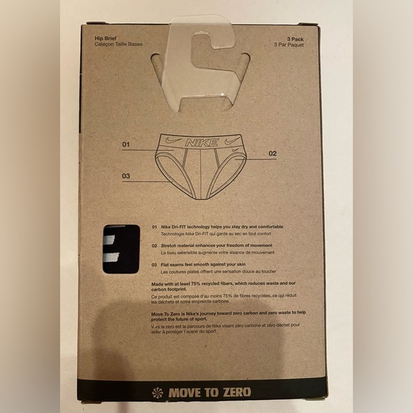 Nike Men’s 3-Pack Dri-FIT Essential Micro Briefs Underwear Black Size Medium - Picture 3 of 5